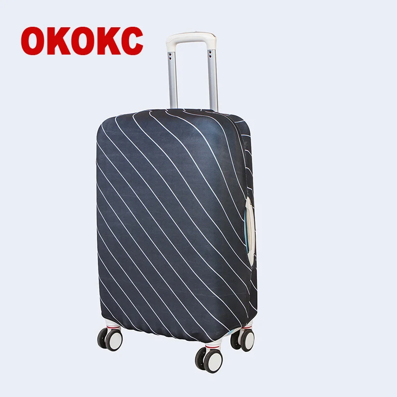 Защитный чехол OKOKC в черную полоску эластичный для чемодана путешествий на