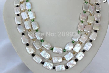 

wan 00920 stunning 3rows big 18mm baroque white freshwater cultured pearl necklace