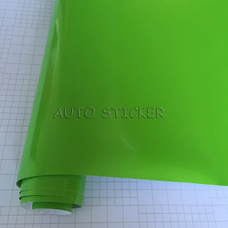 

10/20/30/40/50X152CM Glossy Apple Green Vinyl Film Sticker White Gloss Wrap Foil Decal Car Motorcycle Bike Scooter Wrapping