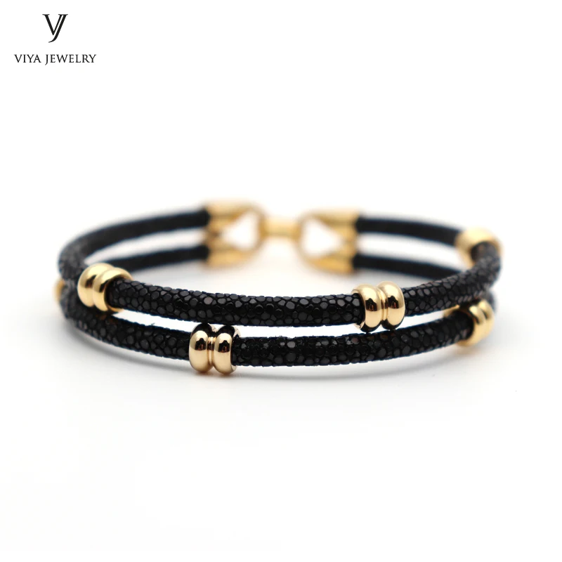 simple beads stingray leather bracelet for men ,couple stingray beads bracelets (10)
