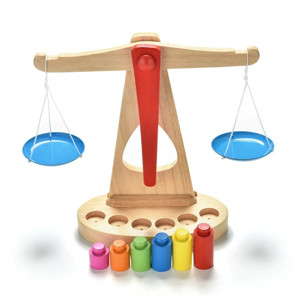 

1 Set Kitchen Toy Professional Montessori Materials Wooden Scale Development Center To Promote Children Balance Simulation Tool
