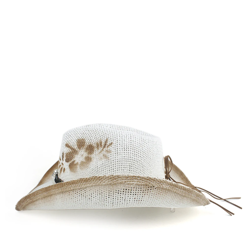Западная ковбойская шляпа для женщин соломенная кисточка Sombrero Hombre пляжная широкоугольная ковбойская джазовая шляпа от солнца размер 56-58 см