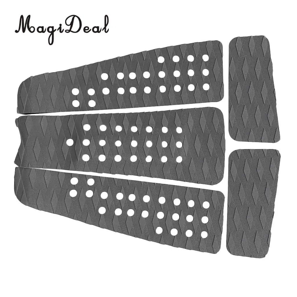 MagiDeal 5 Pieces Non Slip Diamond Grooved EVA Surfboard Traction Deck Grip Tail Pad Surfing Kiteboard Skimboard Accessories