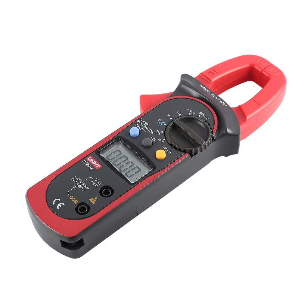 

UNI-T UT204A 4000 Counts Auto Range Digital Handheld Clamp Multimeter Volmeter with Auto Range DC/AC Voltage Current Temperature