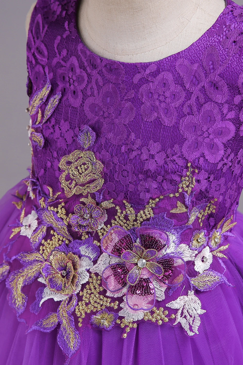 Babyonlinedress Тюль Кружева Аппликации для девочек в цветочек платья Длинные Связь платье для свадьбы Вечерние платья для причастия