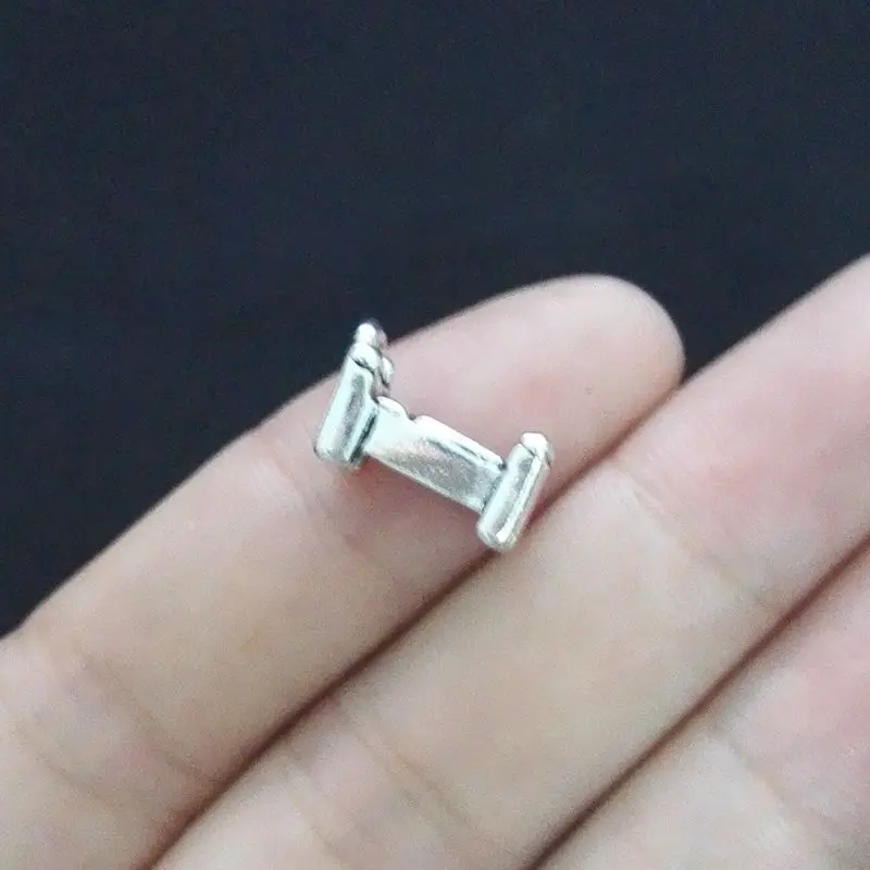 10pcs 8*13mm bed charm antique silver tone diy Jewelry making