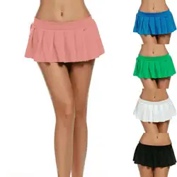 Hirgin Сексуальная Женская одноцветная микроюбка вечерние мини-платье Клубная одежда ночное белье X-XXL