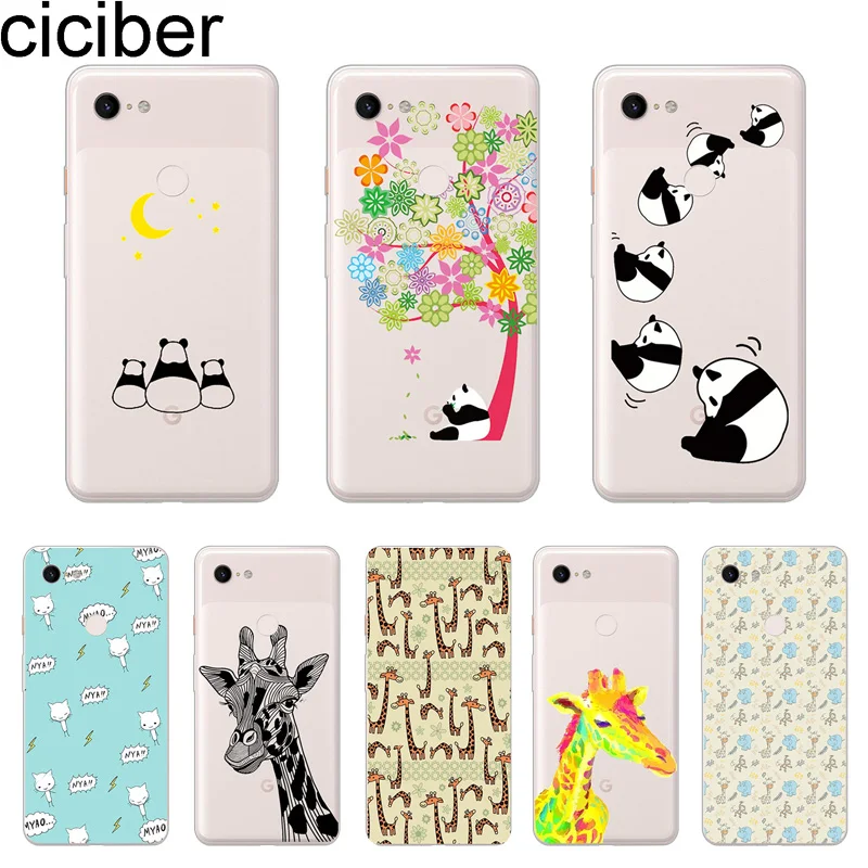ciciber New Fashion Phone Case For Google Pixel 3 2 XL Soft TPU Back Cover for 3XL 2XL Giraffe Panda Shell Funda Capa |