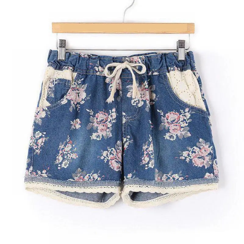 

2019 Top Selling Spring New Arrival Denim Shorts Women Plus Size Slim Lace Edge Cowboy Shorts 6 Styles Available Free Shipping