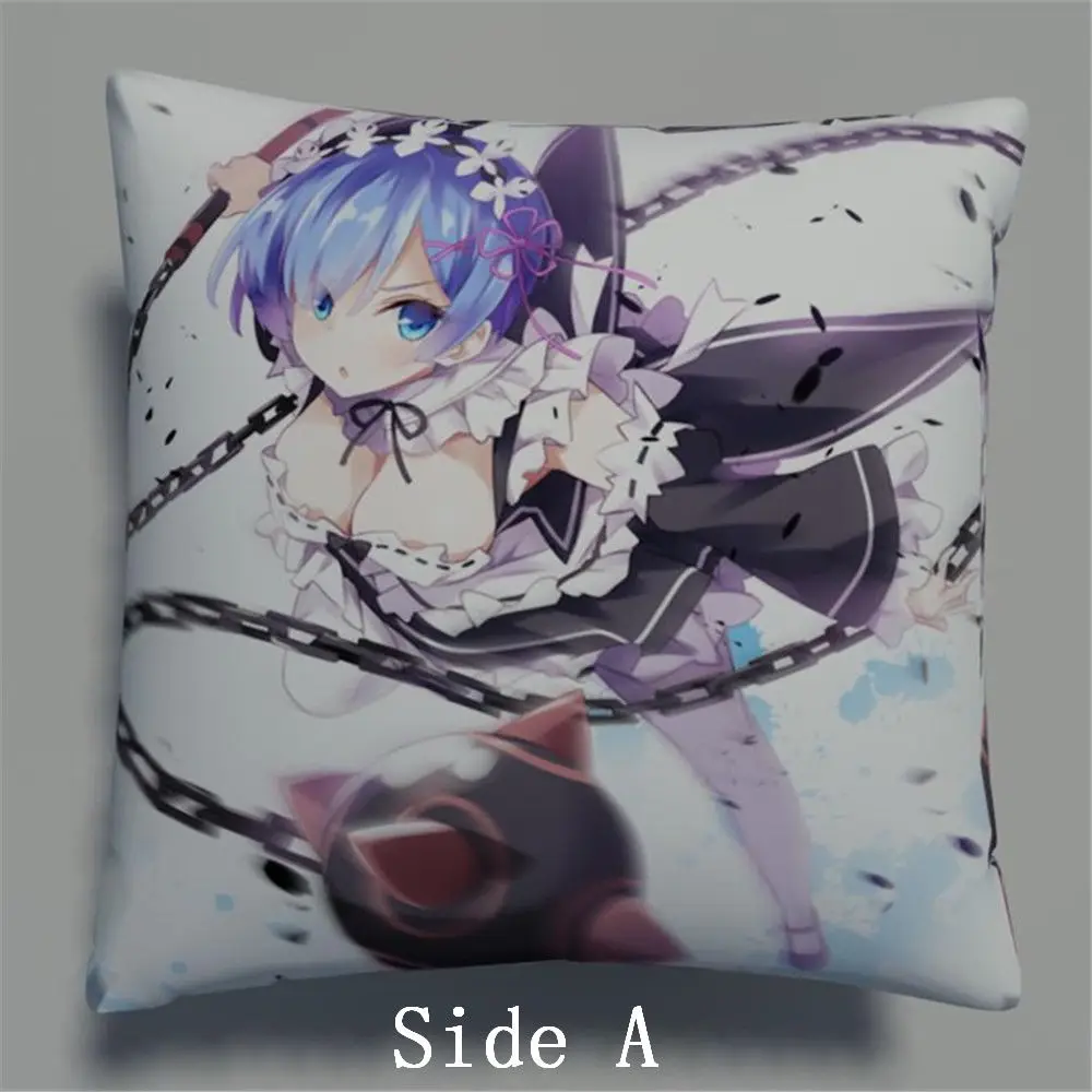 Suef Аниме Манга Re Zero kara Isekai Rem аниме Двусторонняя Подушка Чехол для подушки 349 | Дом
