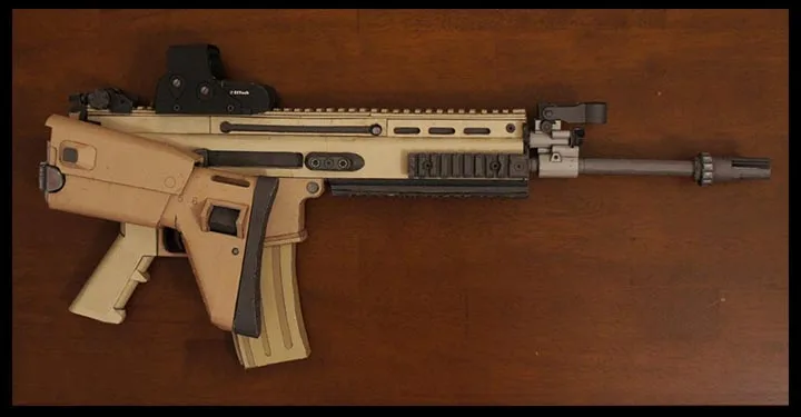 3D бумажная модель стрелковое оружие Mk16 шрам л внутренняя конструкция