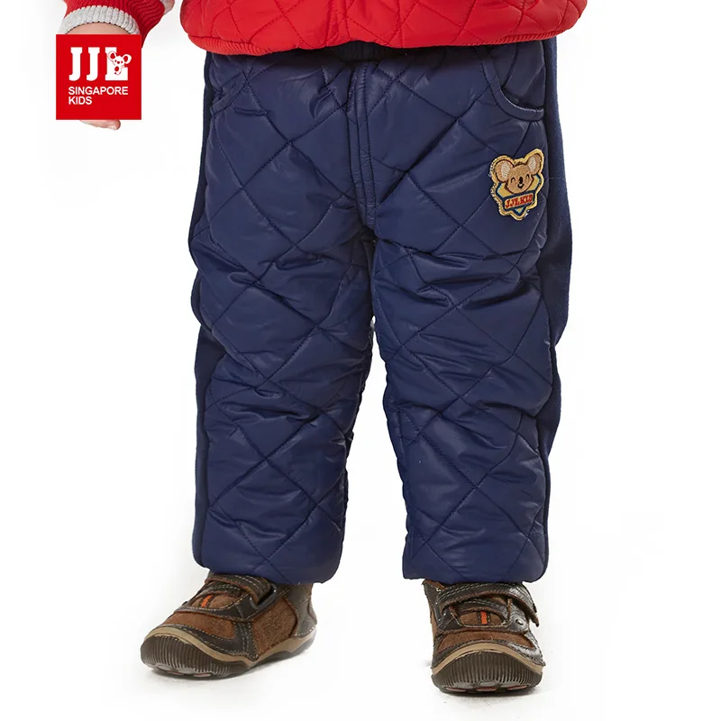 2015 new children s winter cotton pants baby boys cute cartoon applique windproof long pant hight