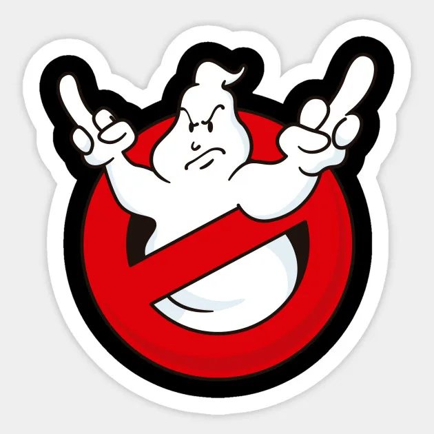 

1Pcs Ghostbuster Up yoursSticker Funny Cartoon Sticker Waterproof For Laptop Car Skateboard Luggage Guitar Furnitur Sticker