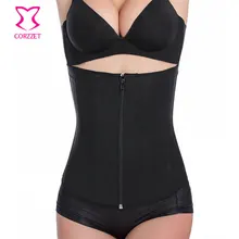Plus Size Waist protect Corset Latex Waist Trainer With Zipper Body Shaper Waist protect Corsets Steel Boned Waist Cincher
