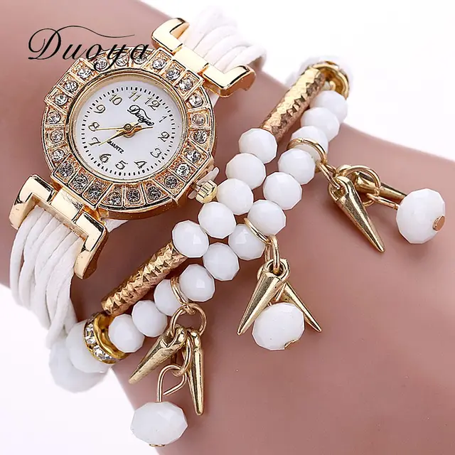Duoya New Brand 2018 Fashion Women Dress Watch Pearl Crystal Stone Ladies Bracel Duoya New Brand 2018 Fashion Women Dress Watch Pearl Crystal Stone Ladies Bracel
