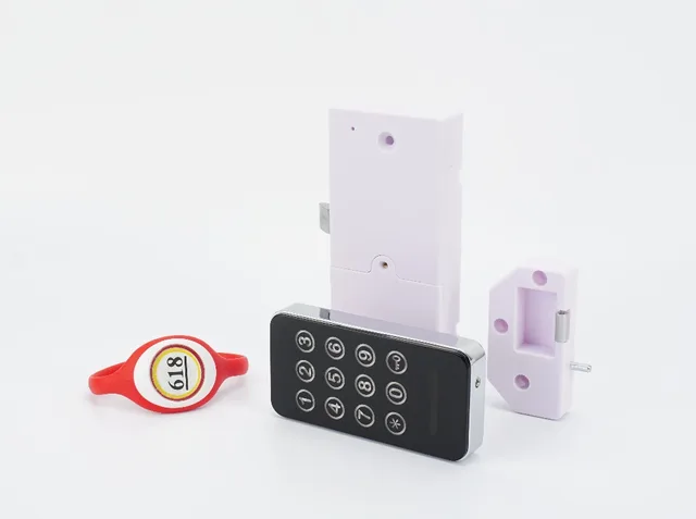 Electronic Cabinet Lock Kit Set, Digital Touch Keypad Lock, Password Entry  and RFID Card / Wristband Entry, Keyless Door Lock Knob 