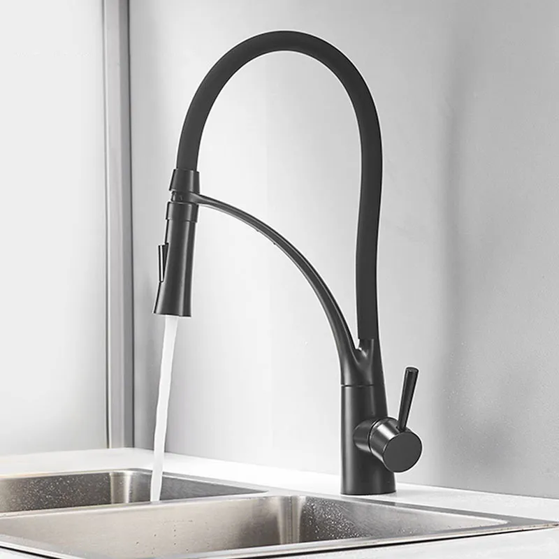 

all copper kitchen sink pull out faucet black matte universal rotating for take showers sink faucet hot and cold mixer faucet