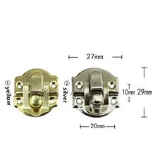 Antique Iron Jewelry Box Padlock Hasp Locked Wooden Wine Gift Box Handbag Buckle Hardware Accessories,27*29mm,6Pcs