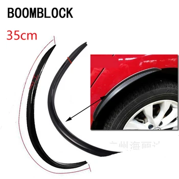 

BOOMBLOCK 2pcs/set Car Tire Eyebrow Carbon Fiber Stickers For Inifiniti Kia Rio 3 K2 Sportage Ceed Ford Fiesta Mondeo Suzuki