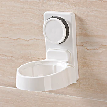 

YIWUMART Suction Cup Hair Dryer Rack Creative Simple PVC Plastic Bathroom Rack Wall-mounted Nail-free Punch-free Storage Shelf