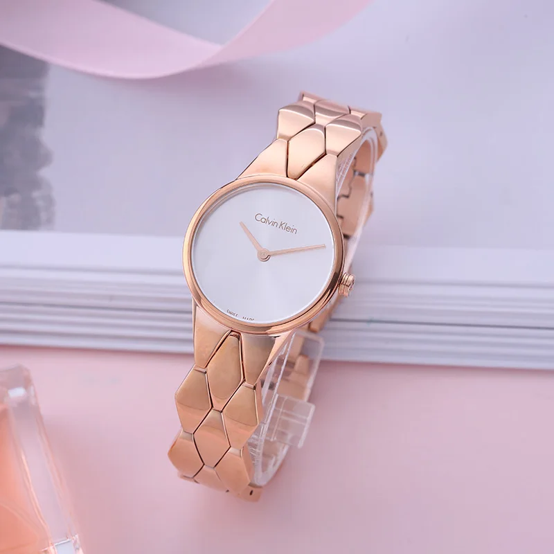 

CalvinKlein SNAKE Collection Pink Gold Quartz Women's Watch K6E23646