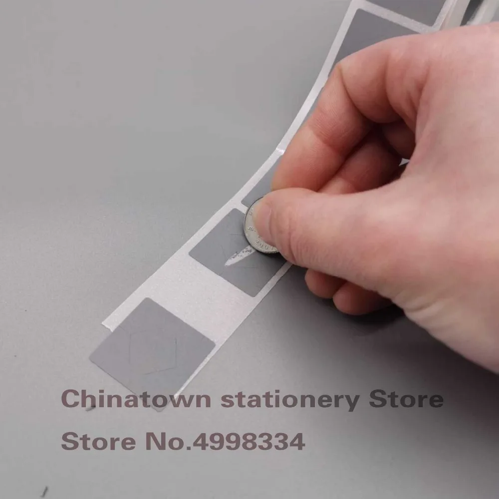 

1000pcs 15x15mm GRAY adhesive SCRATCH OFF stickers DIY manual Label Tape hand made scratched stripe card film