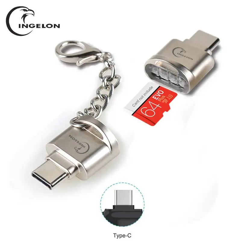 Ingelon Micro SD кард-ридер металлический OTG адаптер USB Тип c tf карта адаптер usb3.1 usb c Тип адаптер Microsd кард-ридер