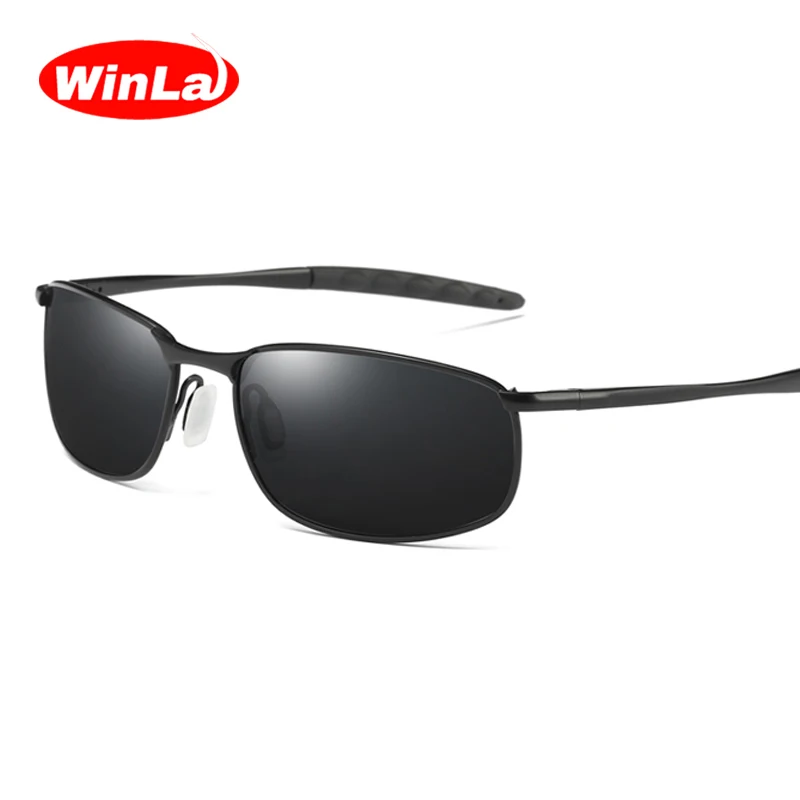 

WINLA Fashion Classic 100% Polarized Sunglasses Men's Brand Designer Driving Sunglasses Metal Frame Square UV400 HD Lens WL8003