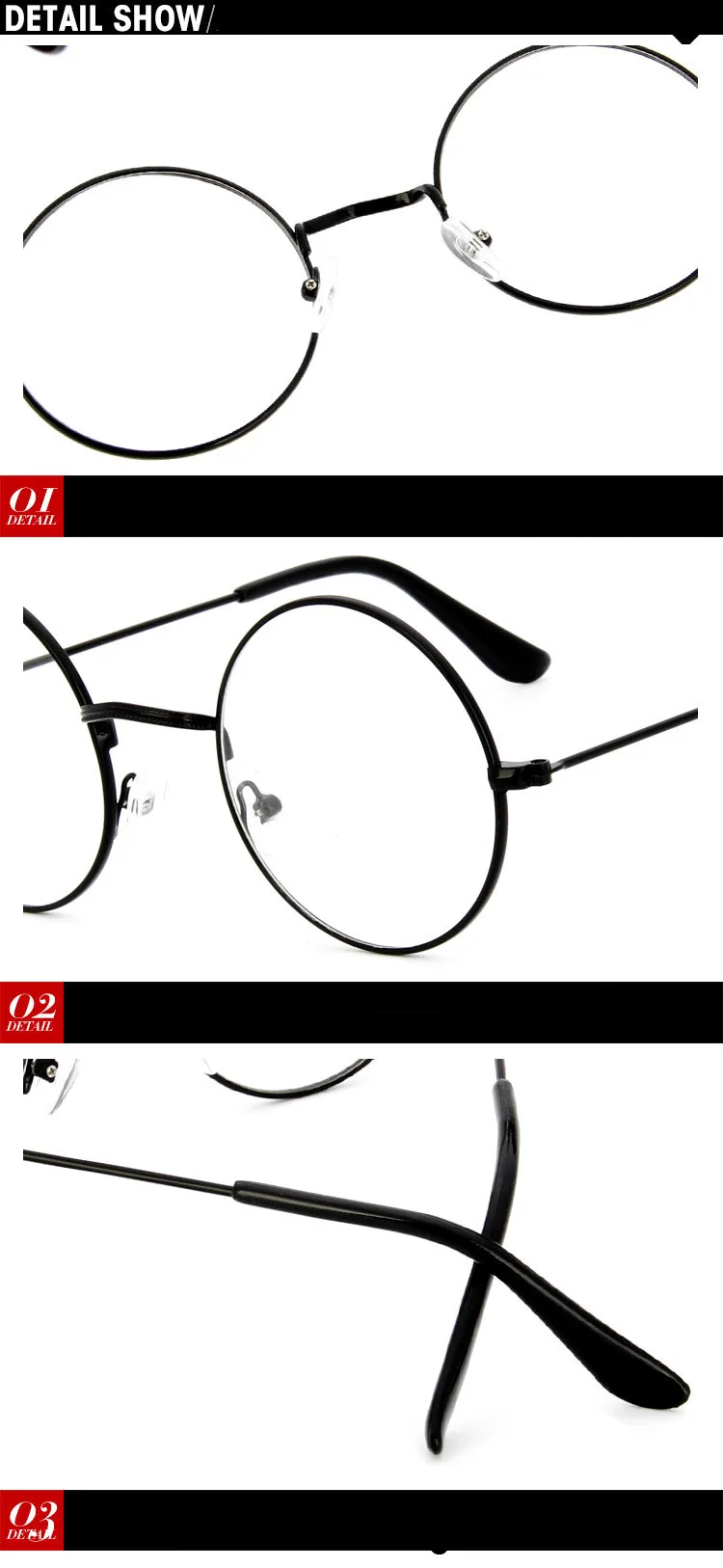 Модные женские очки с прозрачными линзами оправа унисекс Ретро прозрачные очки женские металлическая круглая рама очки оправа очки