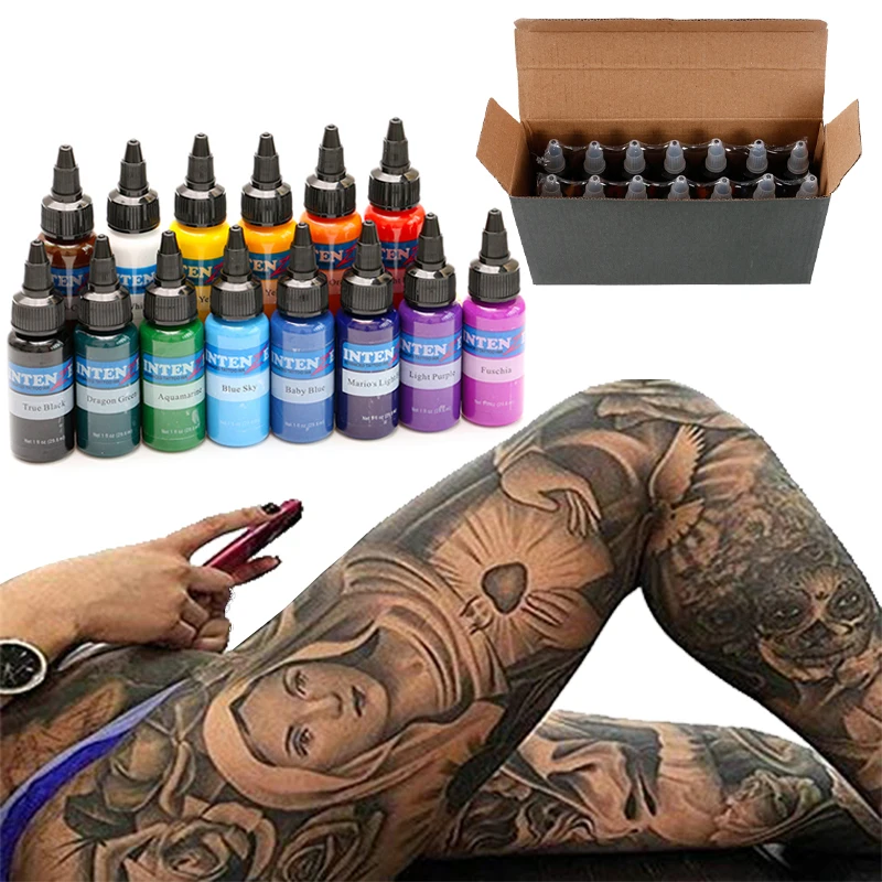 

2019 New Tattoo Ink Colors 14 Color Set 30ml/Bottle Tattoo Pigment Make Up Set For Body Tattoo Art Quick Permanent Makeup