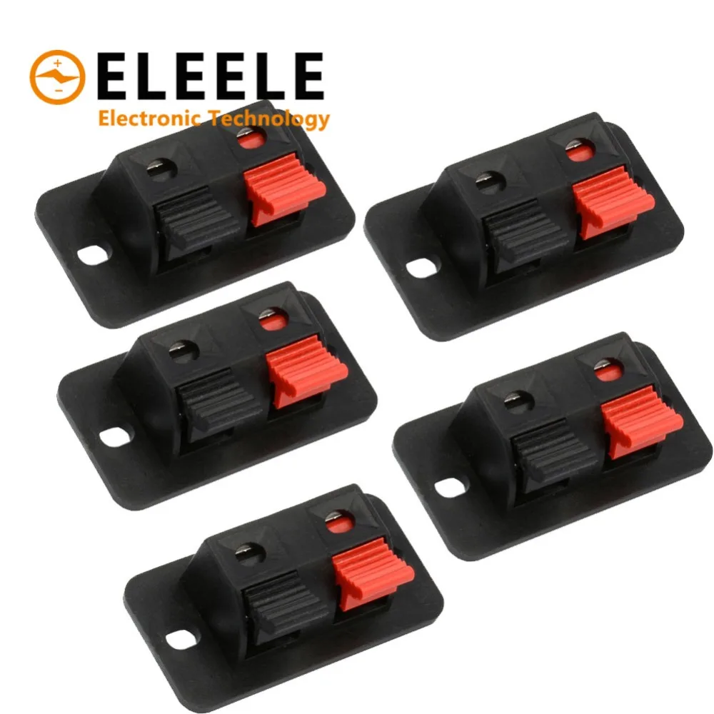 

2018 Hot 5 Pcs 2 Positions Connector Terminal Push in Jack Spring Load Audio Speaker Terminals PN26