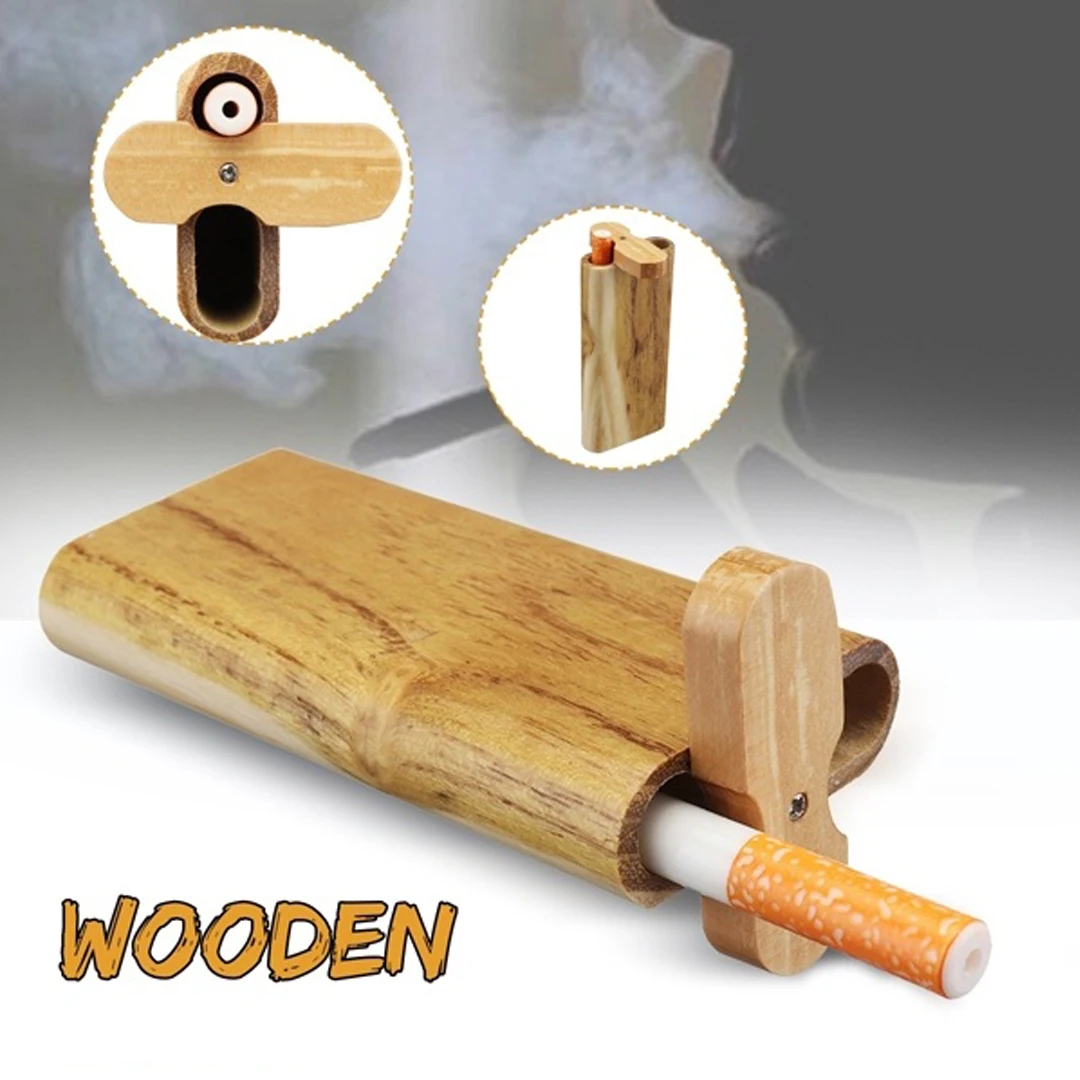 

Swivel Cap Wood Dugout Pipe Set Smoking Accessories Wood Pipe Wooden Cigarette Case +cigarette Pipe Smoking Set Storage Box K20