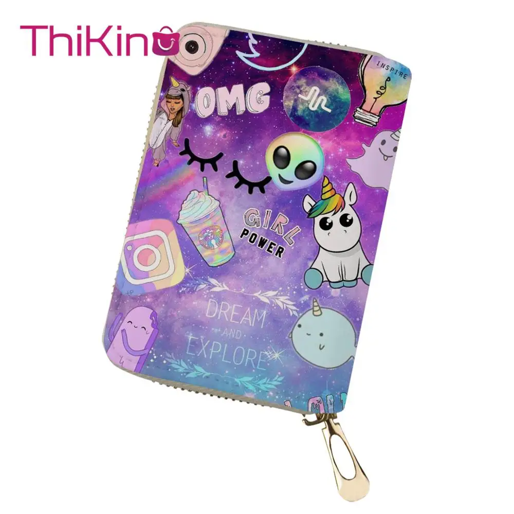 

Thikin Cartoon Alien Card Holder for Girls Teens Mini Card Bag Women Card Protector Students Card package Baby Storage Bags