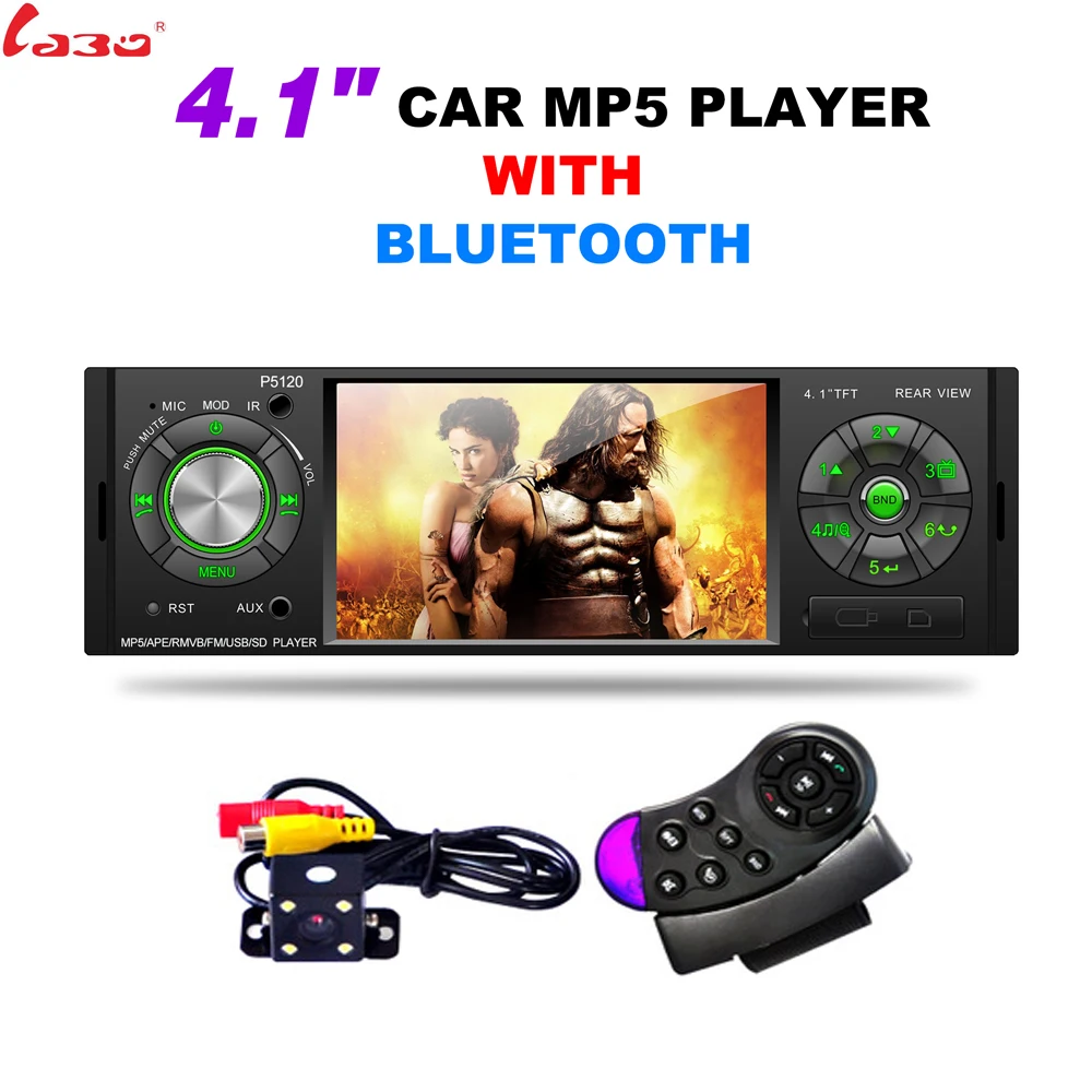 

P5120 4.1'' Car MP5 Player Bluetooth TFT Screen Stereo Audio FM Station Auto Video with Remote Control Equipped Rearview Camera