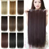 Soowee 60cm Long Straight Women Clip in Hair Extensions Black Brown High Tempreture Synthetic Hair Piece 1