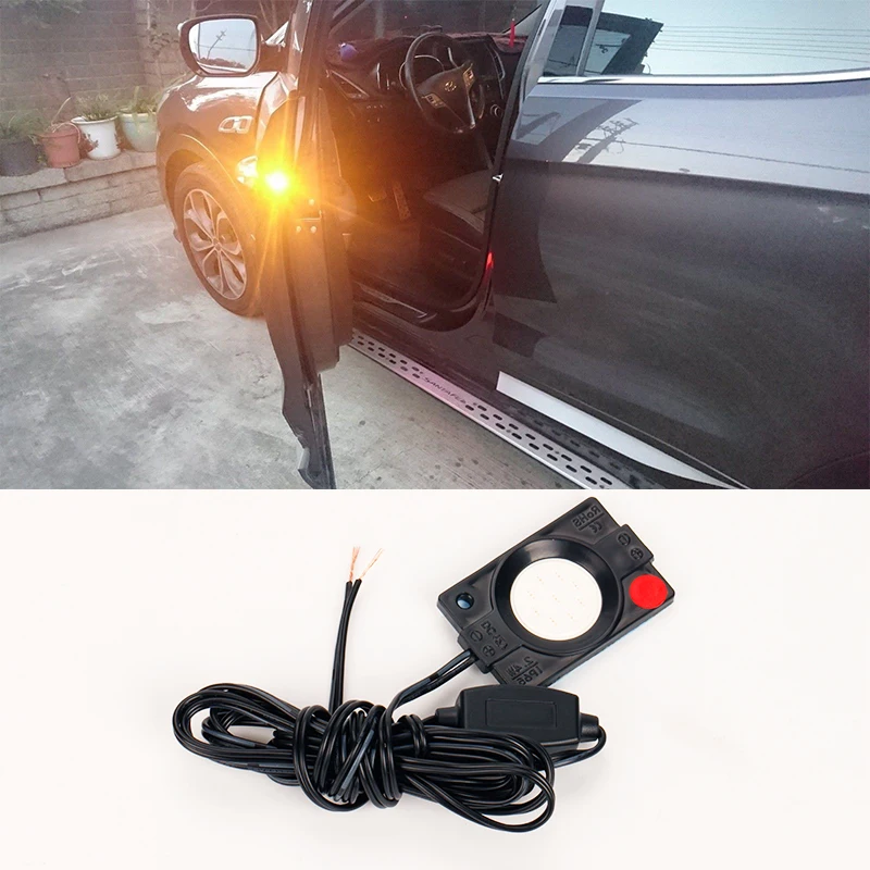 Okeen 4x Car Led Door Open Warning Light Flash Light Red Yellow 12