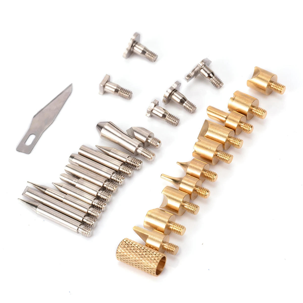 28pcs Wood Burning Pen Tips & Stencil Set Soldering Iron Tool Kit Carving Burner Pyrography Tool Mayitr