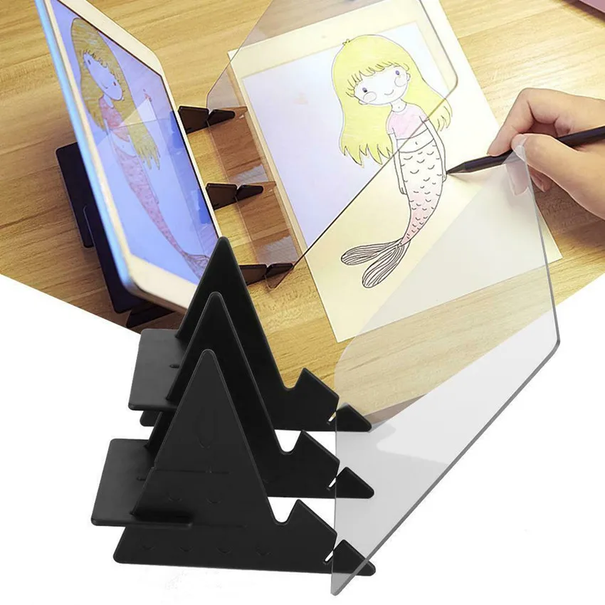 

Kids LED Projection Optical Drawing Board Projector Painting Tracing Board Sketch Specular Reflection Dimming Bracket Holder