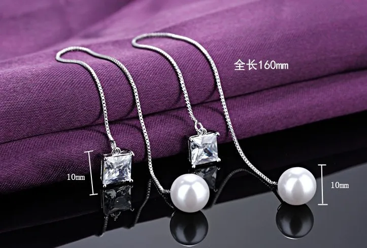 Дизайн 925 серебряные серьги с кисточками длинные серьги с кристаллами жемчужные серьги с бисером для женщин Brincos