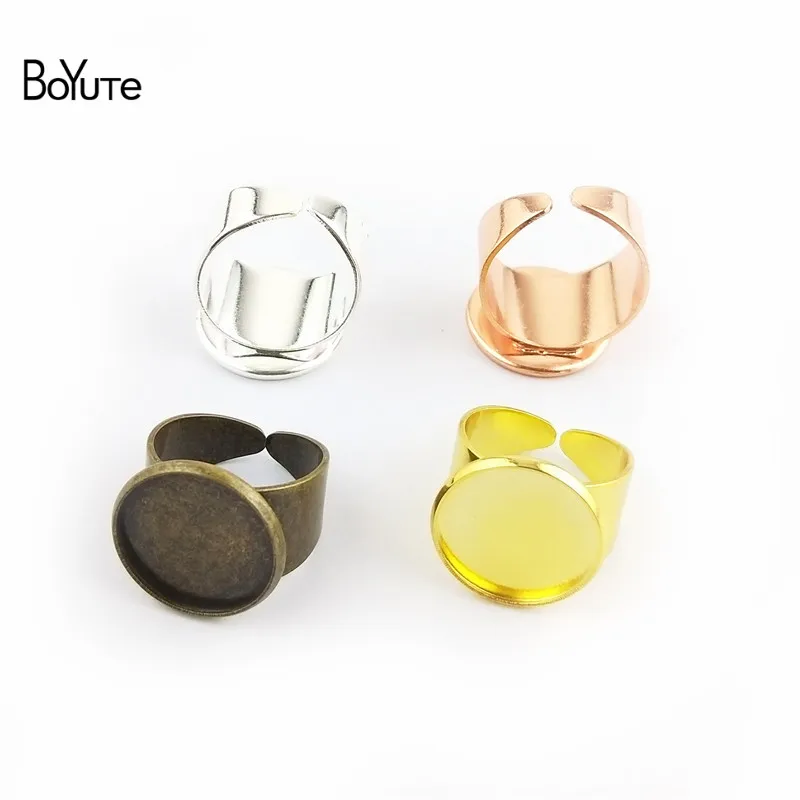 BoYuTe 10Pcs 3 Colors 16 18 20 25MM Cabochon Blank Tray Diy Jewelry Accessories Parts Adjustable Ring Base (2)