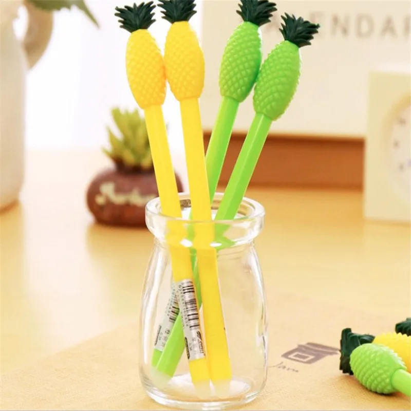 

1PC Cute Kawaii Black Ink pineapple Gel Pen School Office Supply Gift Stationery 0.5mm Simple Style for Student and Officer