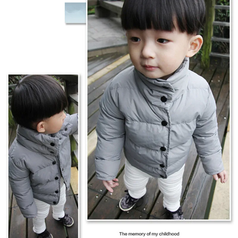 Коллекция года, брендовая зимняя детская теплая куртка с толстой хлопковой подкладкой для мальчиков и девочек, Рождественская зимняя теплая школьная модная куртка, лидер продаж - Цвет: gray