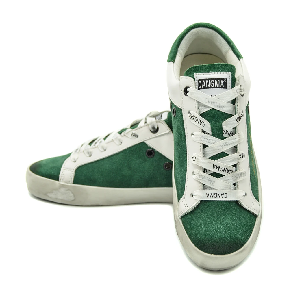 CANGMA/британский стиль; Мужская Брендовая обувь; замшевые кроссовки из натуральной кожи; мокасины; зеленая Повседневная обувь; Мужская обувь для взрослых