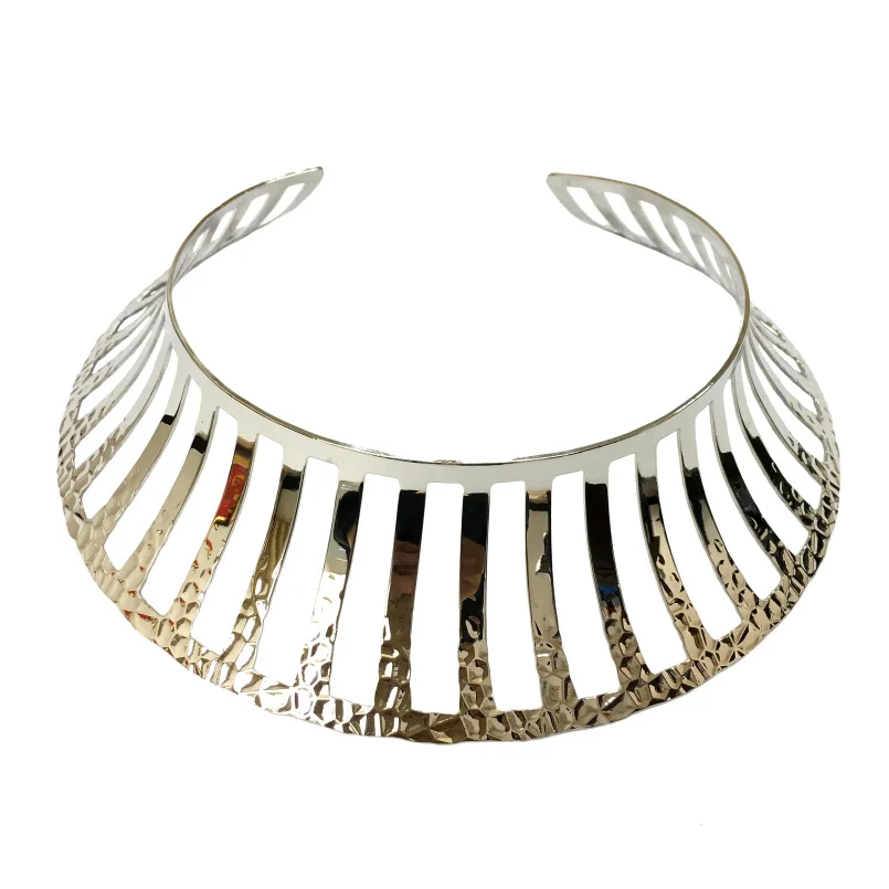 MANILAI, полый дизайн, открытое металлическое колье-чокер геометрической формы, ожерелья для женщин, модное ювелирное изделие, воротник, массивное ожерелье, панк, кручение - Окраска металла: Silver