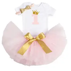 1 год на день рождения платье для маленьких девочек Летние Одежда Dots маленьких 1 год одежда для крещения vestido infantil