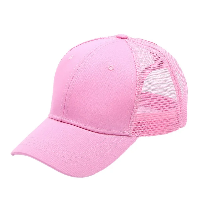 Хвостик Бейсбол Кепки шапка для бега Пеший Туризм Кепки s регулируемый открытый сетчатый спортивный Кепки УФ-защитой для Для женщин Для мужчин - Цвет: Розовый
