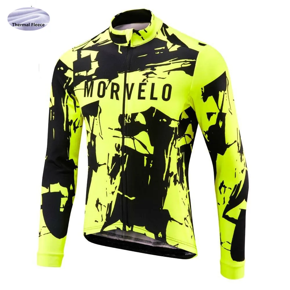 

2019 morvelo Winter thermal fleece Cycling Jersey Men Clothing Long Sleeve Bicicleta MTB Maillot Ropa Ciclismo Hombre Ciclismo