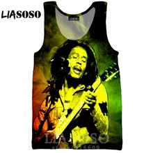 Модная футболка с 3d принтом для мужчин wo для мужчин рок-жилет аниме Боб Марли уличная Футболка Harajuku одежда панк регги короткий рукав E643