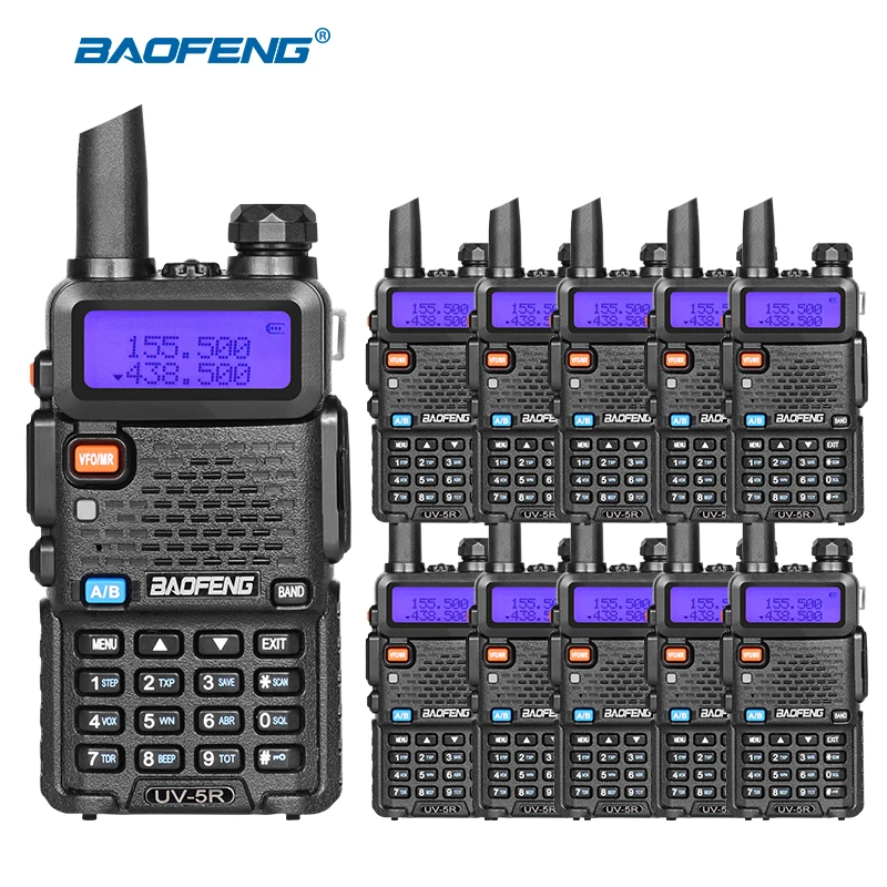 Портативная рация BAOFENG 10 шт./лот для охоты UHF VHF двухдиапазонный любительский