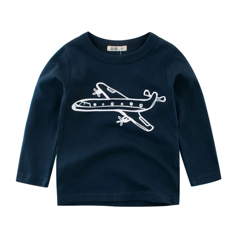 Jual 2018 Anak Musim Gugur Lengan Panjang Atasan Anak Laki laki Pakaian Pesawat Printing Anak Kemeja untuk Anak Laki laki Bayi Laki laki T shirt